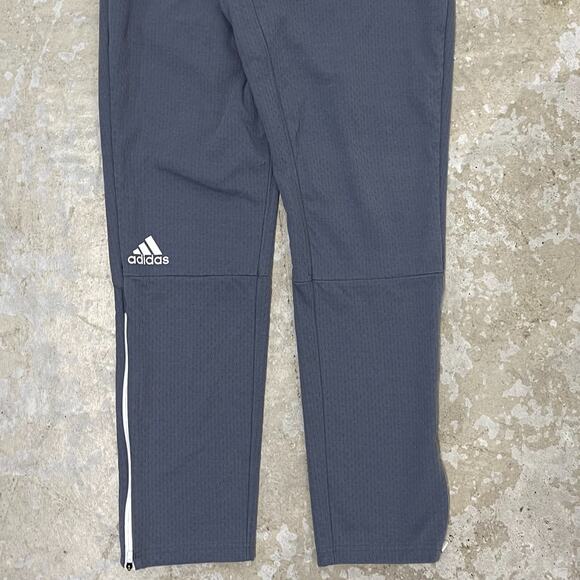 Adidas Pants Mens Medium Gray Team Squad Climalite Gray Sweatpants Zippered - Picture 7 of 16